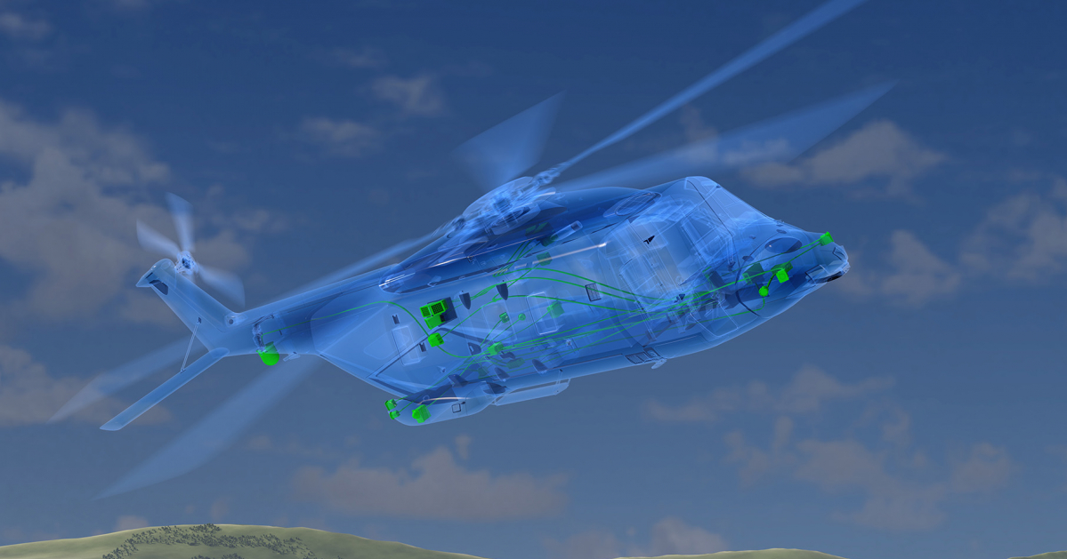 Датчики виявлення та самозахисту AMPS на вертольоті